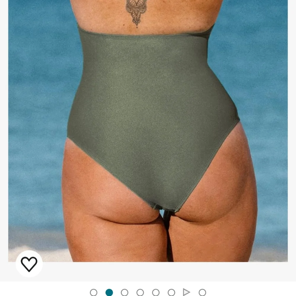 Women's One Piece, Size 1X tummy control, plus swim suit in military green - Picture 3 of 10